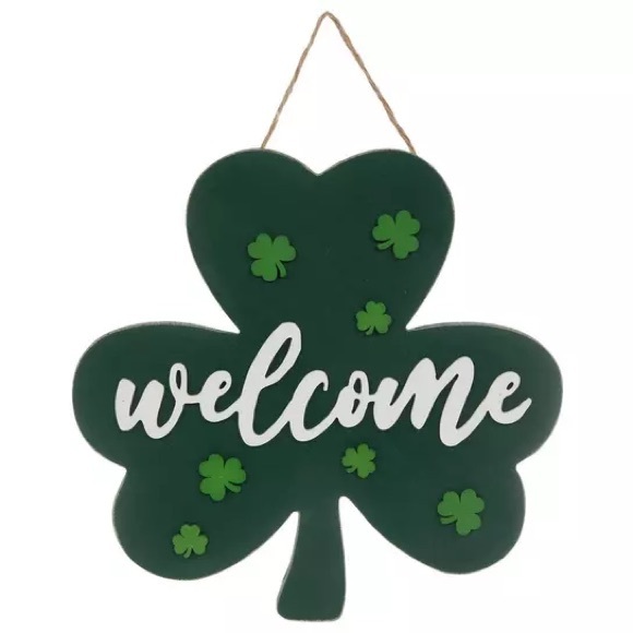 Other - (2) Welcome Shamrock Wood Wall Decor